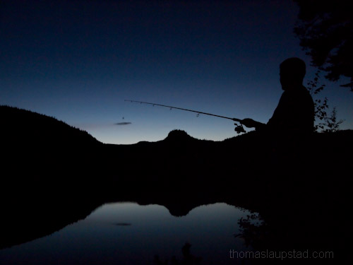 Picture of midnight fishing in Nordmarka - Oslo